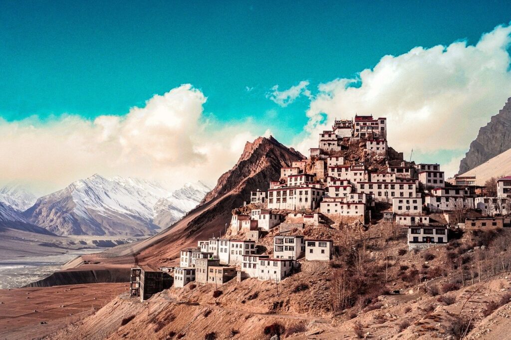 mountains, village, houses, buildings, architecture, sky, nature, spiti, valley, ladakh, leh, india, spiti, ladakh, ladakh, ladakh, ladakh, ladakh, leh, leh, leh