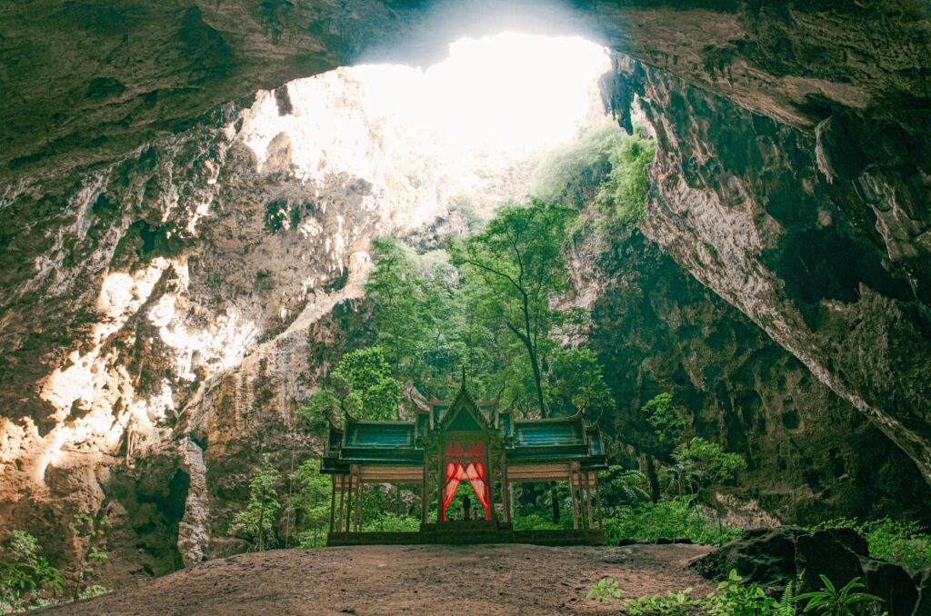 pexels-photo-14277720-14277720 Explore the serene pavilion inside Phraya Nakhon Cave at Khao Sam Roi Yot National Park, Thailand.