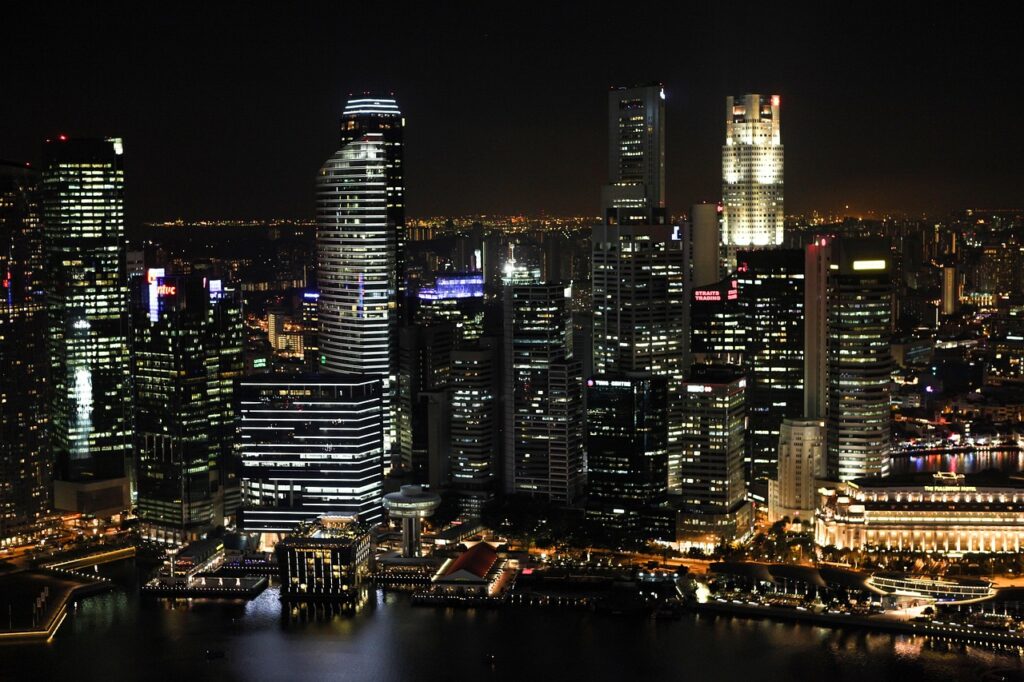 buildings, skyline, city lights, night sky, cityscape, skyscrapers, tall buildings, urban, urban landscape, metro, city, at night, lights, big city, asia, architecture, singapore, night photography, city, city, city, city, city, big city, singapore, singapore, singapore, singapore
